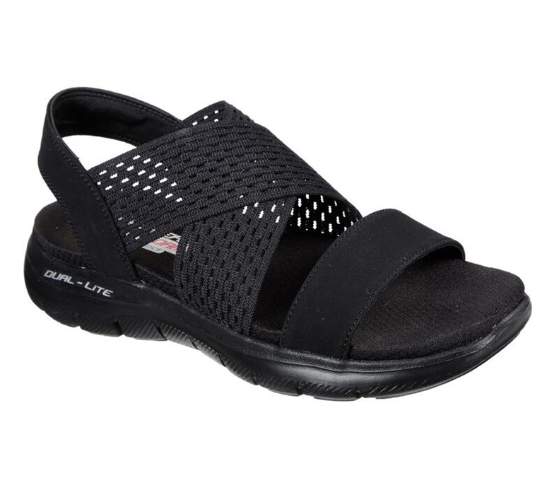 Skechers Dam Svarta Sandaler - Flex Appeal 2.0 - Cool City - Sverige (PIGKM-7246)